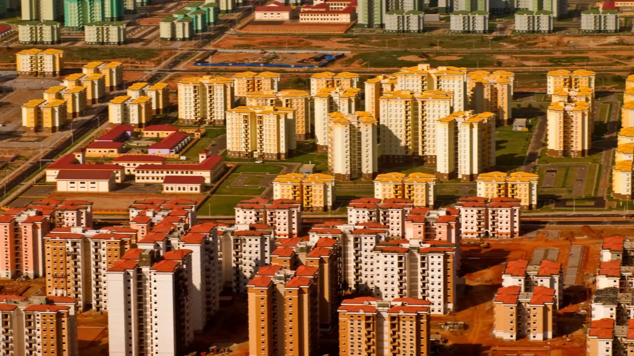 Aerial view of Kilamba, in Luanda — thousands of units under condominium management.
